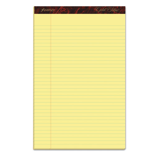 Gold Fibre Writing Pads, Wide-legal Rule, 8.5 X 14, Canary, 50 Sheets,