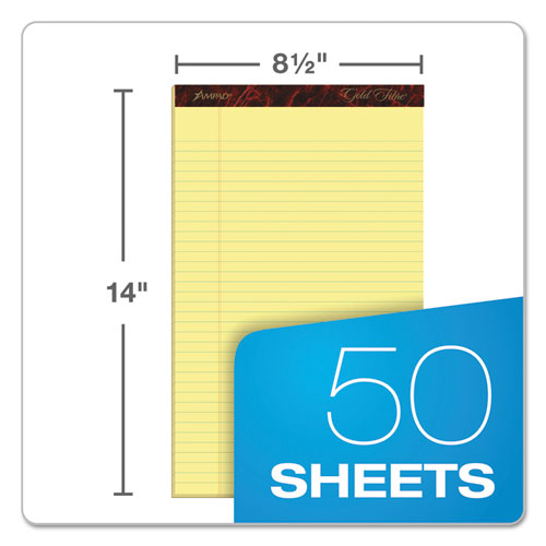 Ampad® wholesale. Gold Fibre Writing Pads, Wide-legal Rule, 8.5 X 14, Canary, 50 Sheets, Dozen. HSD Wholesale: Janitorial Supplies, Breakroom Supplies, Office Supplies.