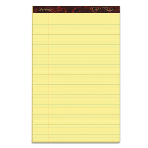 Ampad® wholesale. Gold Fibre Writing Pads, Wide-legal Rule, 8.5 X 14, Canary, 50 Sheets, Dozen. HSD Wholesale: Janitorial Supplies, Breakroom Supplies, Office Supplies.