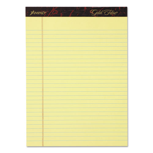 Ampad® wholesale. Gold Fibre Writing Pads, Wide-legal Rule, 8.5 X 11.75, Canary, 50 Sheets, 4-pack. HSD Wholesale: Janitorial Supplies, Breakroom Supplies, Office Supplies.