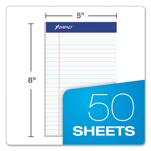 Ampad® wholesale. Recycled Writing Pads, Narrow Rule, 5 X 8, White, 50 Sheets, Dozen. HSD Wholesale: Janitorial Supplies, Breakroom Supplies, Office Supplies.