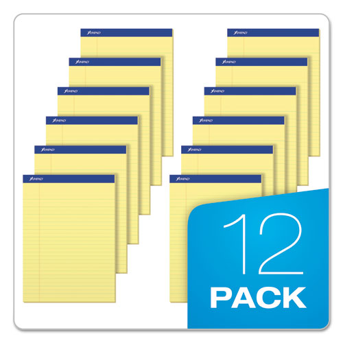 Ampad® wholesale. Perforated Writing Pads, Wide-legal Rule, 8.5 X 11.75, Canary, 50 Sheets, Dozen. HSD Wholesale: Janitorial Supplies, Breakroom Supplies, Office Supplies.