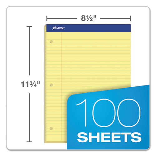 Ampad® wholesale. Double Sheet Pads, Medium-college Rule, 8.5 X 11.75, Canary, 100 Sheets. HSD Wholesale: Janitorial Supplies, Breakroom Supplies, Office Supplies.