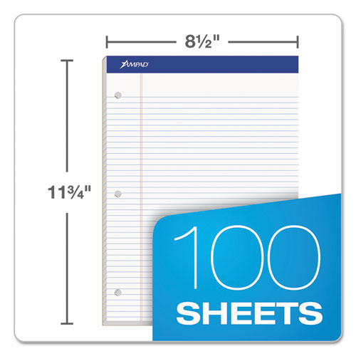 Ampad® wholesale. Double Sheet Pads, Wide-legal Rule, 8.5 X 11.75, White, 100 Sheets. HSD Wholesale: Janitorial Supplies, Breakroom Supplies, Office Supplies.