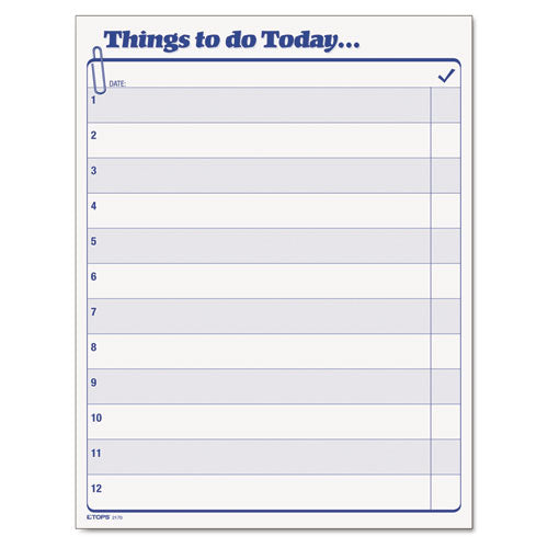 TOPS™ wholesale. TOPS "things To Do Today" Daily Agenda Pad, 8 1-2 X 11, 100 Forms. HSD Wholesale: Janitorial Supplies, Breakroom Supplies, Office Supplies.
