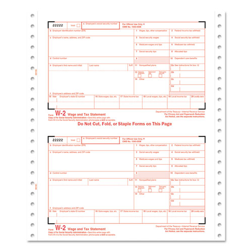 TOPS™ wholesale. TOPS W-2 Tax Forms, 6-part Carbonless, 5 1-2 X 8 1-2, 24 W-2s And 1 W-3. HSD Wholesale: Janitorial Supplies, Breakroom Supplies, Office Supplies.