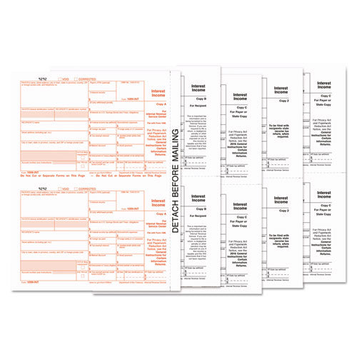 TOPS™ wholesale. TOPS 1099-int Tax Forms, 5-part, 5 1-2 X 8, Inkjet-laser, 24-pack. HSD Wholesale: Janitorial Supplies, Breakroom Supplies, Office Supplies.