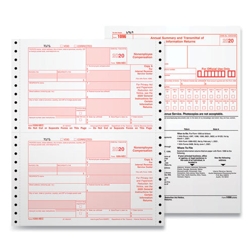 TOPS™ wholesale. TOPS 4-part 1099-nec Continuous Tax Forms, 8.5 X 11, 24-pack. HSD Wholesale: Janitorial Supplies, Breakroom Supplies, Office Supplies.