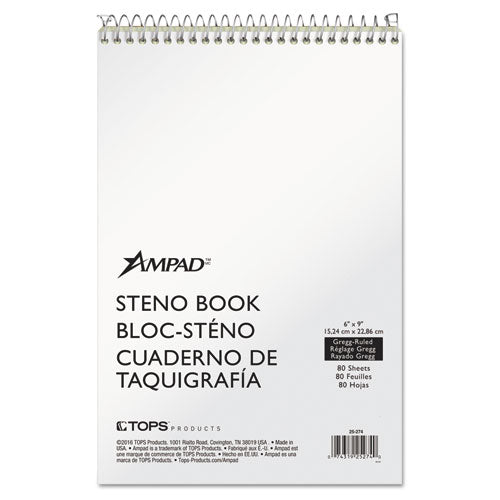 Ampad® wholesale. Steno Books, Gregg Rule, Tan Cover, 6 X 9, 80 Green Tint Sheets. HSD Wholesale: Janitorial Supplies, Breakroom Supplies, Office Supplies.