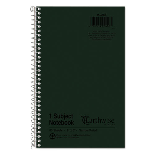 Oxford™ wholesale. Earthwise By 100% Recycled One-subject Notebook, 1 Subject, Narrow Rule, Green Cover, 8 X 5, 80 Sheets. HSD Wholesale: Janitorial Supplies, Breakroom Supplies, Office Supplies.