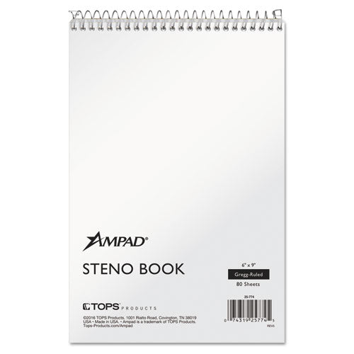 Ampad® wholesale. Steno Books, Gregg Rule, 6 X 9, White, 80 Sheets. HSD Wholesale: Janitorial Supplies, Breakroom Supplies, Office Supplies.