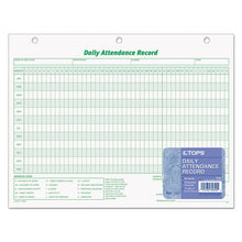 Load image into Gallery viewer, TOPS™ wholesale. TOPS Daily Attendance Card, 8 1-2 X 11, 50 Forms. HSD Wholesale: Janitorial Supplies, Breakroom Supplies, Office Supplies.