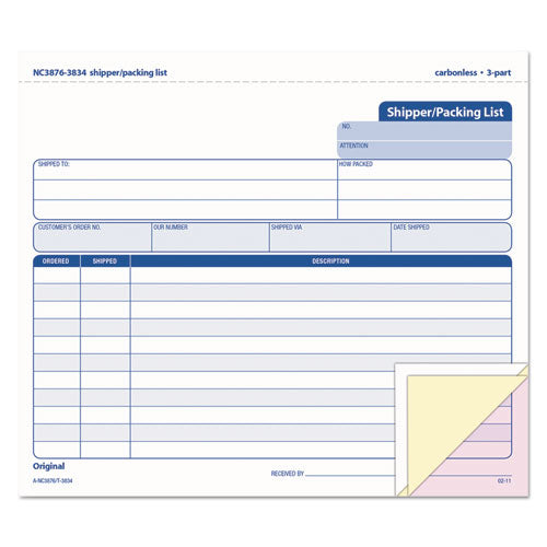 TOPS™ wholesale. TOPS Snap-off Shipper-packing List, 8 1-2 X 7, Three-part Carbonless, 50 Forms. HSD Wholesale: Janitorial Supplies, Breakroom Supplies, Office Supplies.