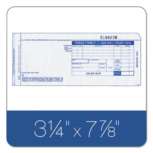 TOPS™ wholesale. TOPS Credit Card Sales Slip, 7 7-8 X 3-1-4, Three-part Carbonless, 100 Forms. HSD Wholesale: Janitorial Supplies, Breakroom Supplies, Office Supplies.