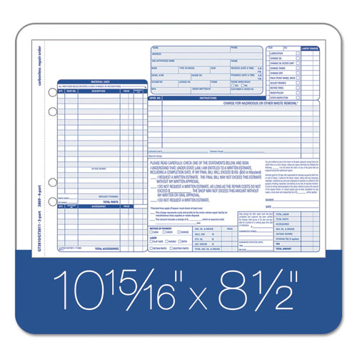 TOPS™ wholesale. TOPS Auto Repair Four-part Order Form, 8 1-2 X 11, Four-part Carbonless, 50 Forms. HSD Wholesale: Janitorial Supplies, Breakroom Supplies, Office Supplies.