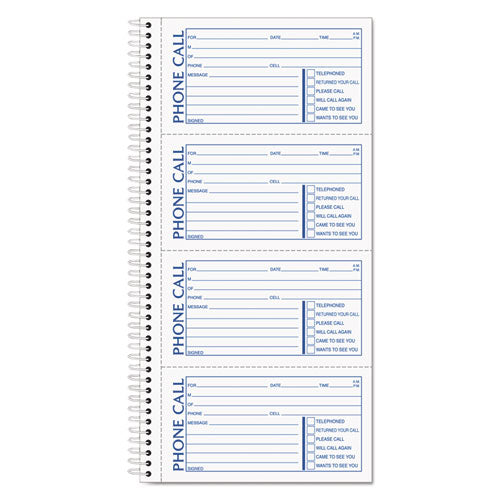 TOPS™ wholesale. TOPS Spiralbound Message Book, 2 3-4 X 5, Two-part Carbonless, 400-book. HSD Wholesale: Janitorial Supplies, Breakroom Supplies, Office Supplies.