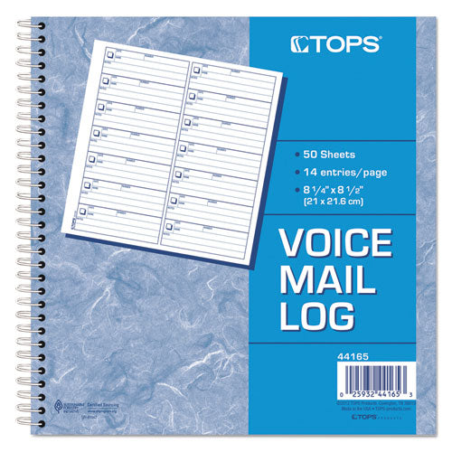 TOPS™ wholesale. TOPS Voice Mail Log Book, 8 1-2 X 8-1-4, 1,400-message Book. HSD Wholesale: Janitorial Supplies, Breakroom Supplies, Office Supplies.