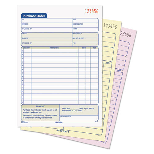 TOPS™ wholesale. TOPS Purchase Order Book, 5 9-16 X 8 7-16, Three-part Carbonless, 50 Sets-book. HSD Wholesale: Janitorial Supplies, Breakroom Supplies, Office Supplies.