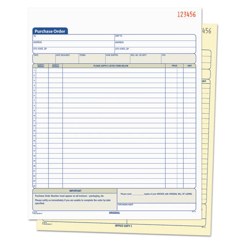 TOPS™ wholesale. TOPS Purchase Order Book, 8 3-8 X 10 3-16, Two-part Carbonless, 50 Sets-book. HSD Wholesale: Janitorial Supplies, Breakroom Supplies, Office Supplies.