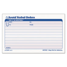 Load image into Gallery viewer, TOPS™ wholesale. TOPS Avoid Verbal Orders Manifold Book, 6 1-4 X 4 1-4, 2-part Carbonless, 50 Sets-bk. HSD Wholesale: Janitorial Supplies, Breakroom Supplies, Office Supplies.