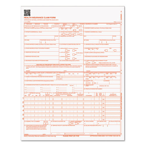 TOPS™ wholesale. TOPS Centers For Medicare And Medicaid Services Claim Forms, Cms1500-hcfa1500, 8 1-2 X 11, 500 Forms-pack. HSD Wholesale: Janitorial Supplies, Breakroom Supplies, Office Supplies.