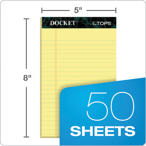 TOPS™ wholesale. TOPS Docket Ruled Perforated Pads, Narrow Rule, 5 X 8, Canary, 50 Sheets, 12-pack. HSD Wholesale: Janitorial Supplies, Breakroom Supplies, Office Supplies.