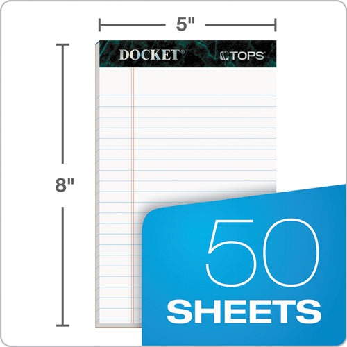 TOPS™ wholesale. TOPS Docket Ruled Perforated Pads, Narrow Rule, 5 X 8, White, 50 Sheets, 12-pack. HSD Wholesale: Janitorial Supplies, Breakroom Supplies, Office Supplies.