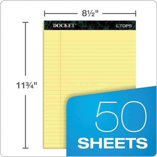 TOPS™ wholesale. TOPS Docket Ruled Perforated Pads, Wide-legal Rule, 8.5 X 11.75, Canary, 50 Sheets, 12-pack. HSD Wholesale: Janitorial Supplies, Breakroom Supplies, Office Supplies.