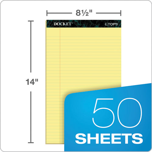 TOPS™ wholesale. TOPS Docket Ruled Perforated Pads, Wide-legal Rule, 8.5 X 14, Canary, 50 Sheets, 12-pack. HSD Wholesale: Janitorial Supplies, Breakroom Supplies, Office Supplies.