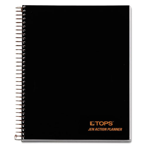 TOPS™ wholesale. TOPS Jen Action Planner, Narrow Rule, Black Cover, 8.5 X 6.75, 100 Sheets. HSD Wholesale: Janitorial Supplies, Breakroom Supplies, Office Supplies.