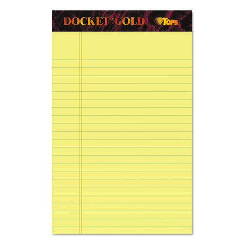 TOPS™ wholesale. TOPS Docket Gold Ruled Perforated Pads, Narrow Rule, 5 X 8, Canary, 50 Sheets, 12-pack. HSD Wholesale: Janitorial Supplies, Breakroom Supplies, Office Supplies.