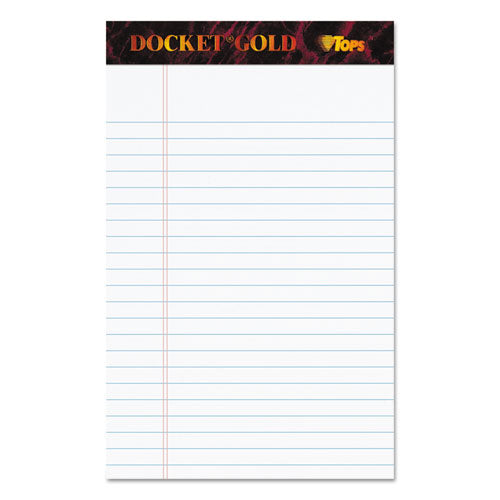 TOPS™ wholesale. TOPS Docket Gold Ruled Perforated Pads, Narrow Rule, 5 X 8, White, 50 Sheets, 12-pack. HSD Wholesale: Janitorial Supplies, Breakroom Supplies, Office Supplies.