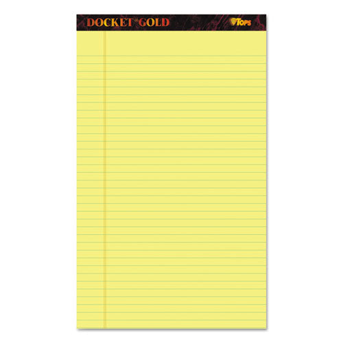 TOPS Docket Gold Ruled Perforated Pads, Wide-legal Rule, 8.5 X 14, Can