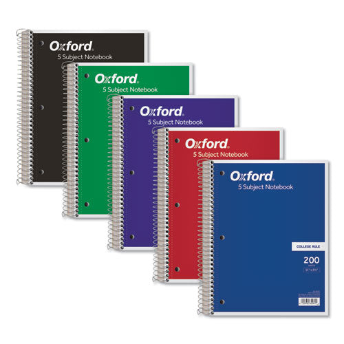 Oxford™ wholesale. Coil-lock Wirebound Notebooks, 5 Subjects, Medium-college Rule, Assorted Color Covers, 11 X 8.5, 200 Sheets. HSD Wholesale: Janitorial Supplies, Breakroom Supplies, Office Supplies.