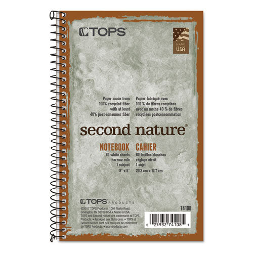 TOPS™ wholesale. TOPS Second Nature Single Subject Wirebound Notebooks, 1 Subject, Narrow Rule, Green Cover, 8 X 5, 80 Sheets. HSD Wholesale: Janitorial Supplies, Breakroom Supplies, Office Supplies.