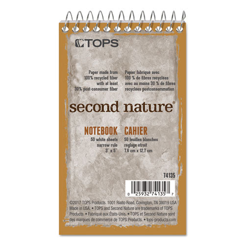 TOPS™ wholesale. TOPS Second Nature Single Subject Wirebound Notebooks, 1 Subject, Narrow Rule, Randomly Assorted Color Covers, 3 X 5, 50 Sheets. HSD Wholesale: Janitorial Supplies, Breakroom Supplies, Office Supplies.