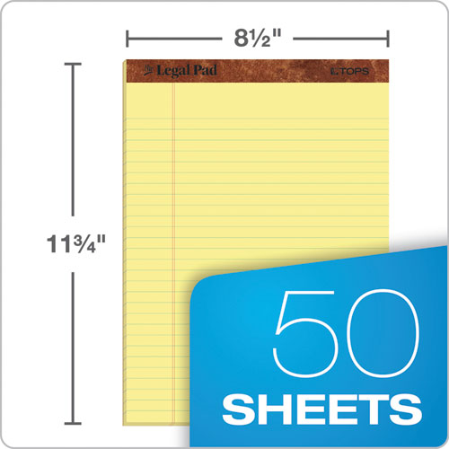 TOPS™ wholesale. TOPS "the Legal Pad" Perforated Pads, Wide-legal Rule, 8.5 X 11, Canary, 50 Sheets, 3-pack. HSD Wholesale: Janitorial Supplies, Breakroom Supplies, Office Supplies.