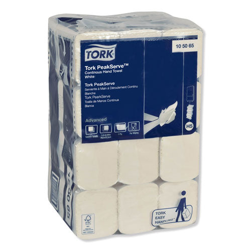 Tork® wholesale. TORK Peakserve Continuous Hand Towel, 7.91 X 8.85, White, 410 Wipes-pack, 12 Packs-carton. HSD Wholesale: Janitorial Supplies, Breakroom Supplies, Office Supplies.