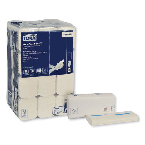 Tork® wholesale. TORK Peakserve Continuous Hand Towel, 7.91 X 8.85, White, 410 Wipes-pack, 12 Packs-carton. HSD Wholesale: Janitorial Supplies, Breakroom Supplies, Office Supplies.