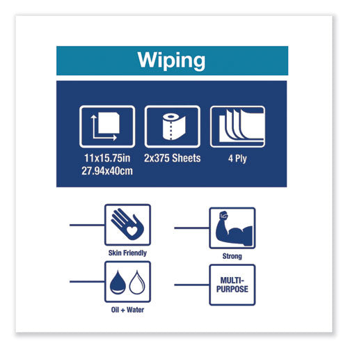 Tork® wholesale. Industrial Paper Wiper, 4-ply, 11 X 15.75, Blue, 375 Wipes-roll, 2 Roll-carton. HSD Wholesale: Janitorial Supplies, Breakroom Supplies, Office Supplies.