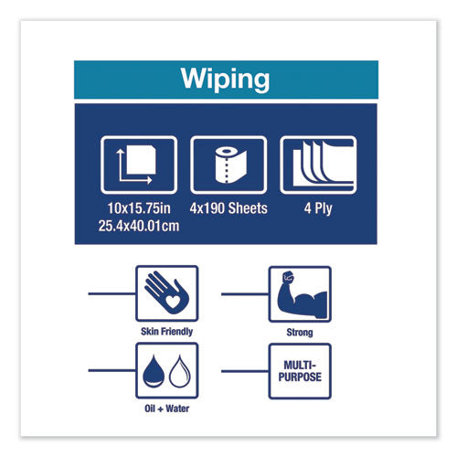 Tork® wholesale. Industrial Paper Wiper, 4-ply, 10 X 15.75, Blue, 190 Wipes-roll, 4 Roll-carton. HSD Wholesale: Janitorial Supplies, Breakroom Supplies, Office Supplies.