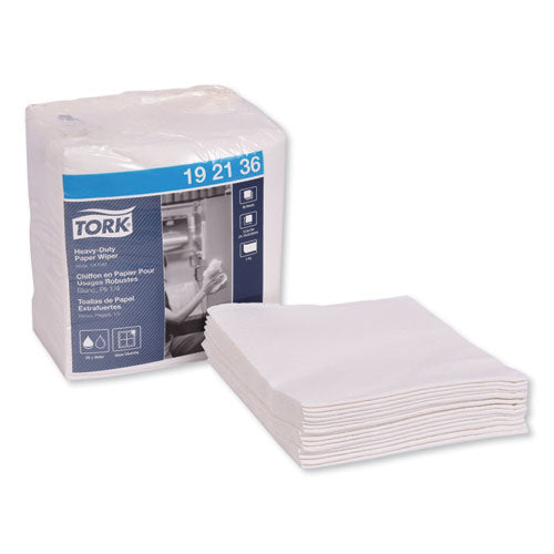Tork® wholesale. Heavy-duty Paper Wiper 1-4 Fold, 12.5 X 13, White, 56-pack, 16 Packs-carton. HSD Wholesale: Janitorial Supplies, Breakroom Supplies, Office Supplies.