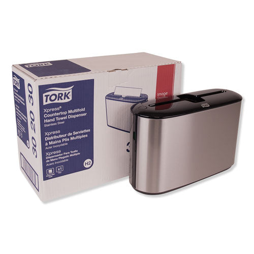 Tork® wholesale. TORK Xpress Countertop Towel Dispenser, 12.68 X 4.56 X 7.92, Stainless Steel-black. HSD Wholesale: Janitorial Supplies, Breakroom Supplies, Office Supplies.