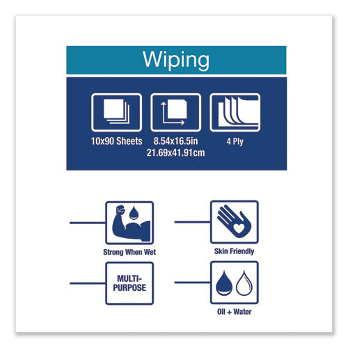 Tork® wholesale. Industrial Paper Wiper, 4-ply, 8.54 X 16.5, Blue, 90 Towels-box, 10 Box-carton. HSD Wholesale: Janitorial Supplies, Breakroom Supplies, Office Supplies.