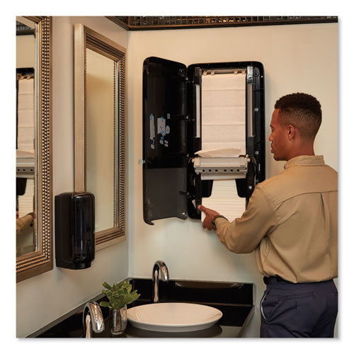 Tork® wholesale. TORK Peakserve Continuous Hand Towel Dispenser, 14.57 X 3.98 X 28.74, Black. HSD Wholesale: Janitorial Supplies, Breakroom Supplies, Office Supplies.