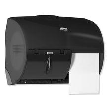 Load image into Gallery viewer, Tork® wholesale. TORK Twin Bath Tissue Roll Dispenser For Opticore, 11.06 X 7.18 X 8.81, Black. HSD Wholesale: Janitorial Supplies, Breakroom Supplies, Office Supplies.