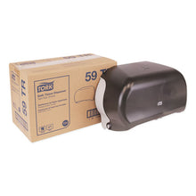 Load image into Gallery viewer, Tork® wholesale. TORK Twin Standard Roll Bath Tissue Dispenser,12.75 X 5.57 X 8.25, Smoke. HSD Wholesale: Janitorial Supplies, Breakroom Supplies, Office Supplies.