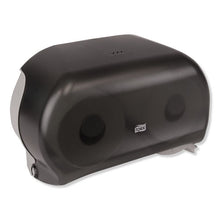 Load image into Gallery viewer, Tork® wholesale. TORK Twin Standard Roll Bath Tissue Dispenser,12.75 X 5.57 X 8.25, Smoke. HSD Wholesale: Janitorial Supplies, Breakroom Supplies, Office Supplies.