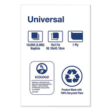 Load image into Gallery viewer, Tork® wholesale. TORK Universal One-ply Dinner Napkins, 1-ply, 15&quot; X 17&quot;, Natural, 250-pack, 12pk-ct. HSD Wholesale: Janitorial Supplies, Breakroom Supplies, Office Supplies.