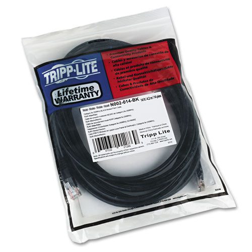 Tripp Lite wholesale. Cat5e 350mhz Molded Patch Cable, Rj45 (m-m), 14 Ft., Black. HSD Wholesale: Janitorial Supplies, Breakroom Supplies, Office Supplies.